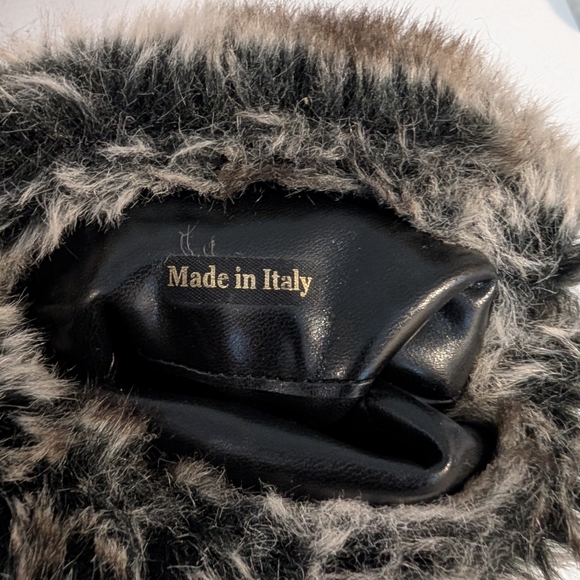 Women's Black Suede Boots With Faux Fur Trim EU Size 38 - Picture 7 of 11